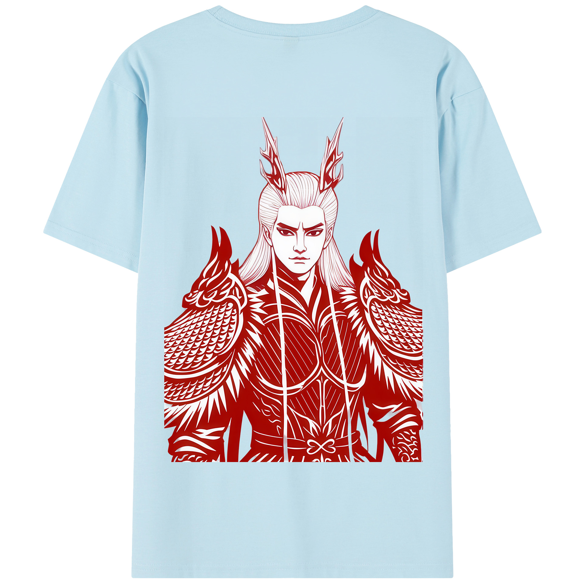 （画像用） Ne Zha 2 ナタ 魔童の大暴れ 綿100％半袖Tシャツ（背面プリント）